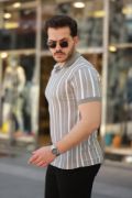 Erkek Yakalı örme Kumaş Kısa Kollu T-shirt resmi